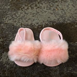 Baby furry slip ons